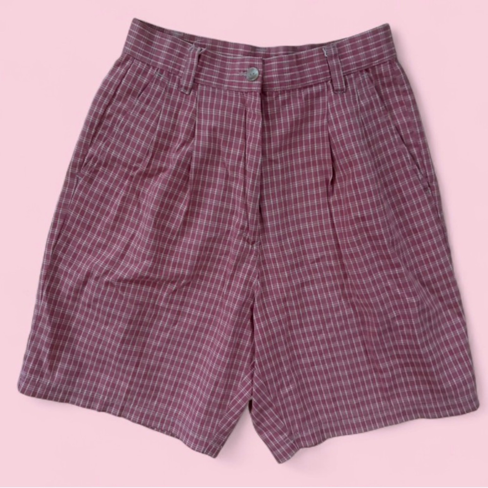 Vintage Light Red Woolrich Plaid High Rise Preppy Shorts Size 6